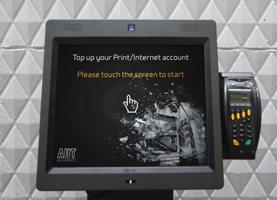 NCR kiosk with student card top up software for Auckland University of Technology