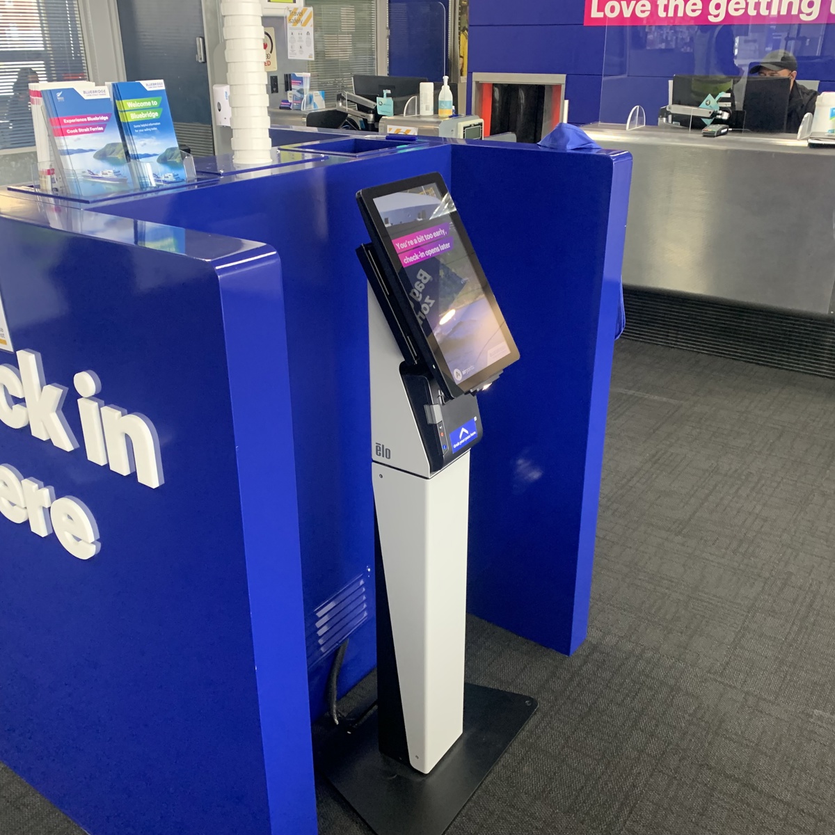 Ferry checkin in kiosk Ferry checkin in kiosk