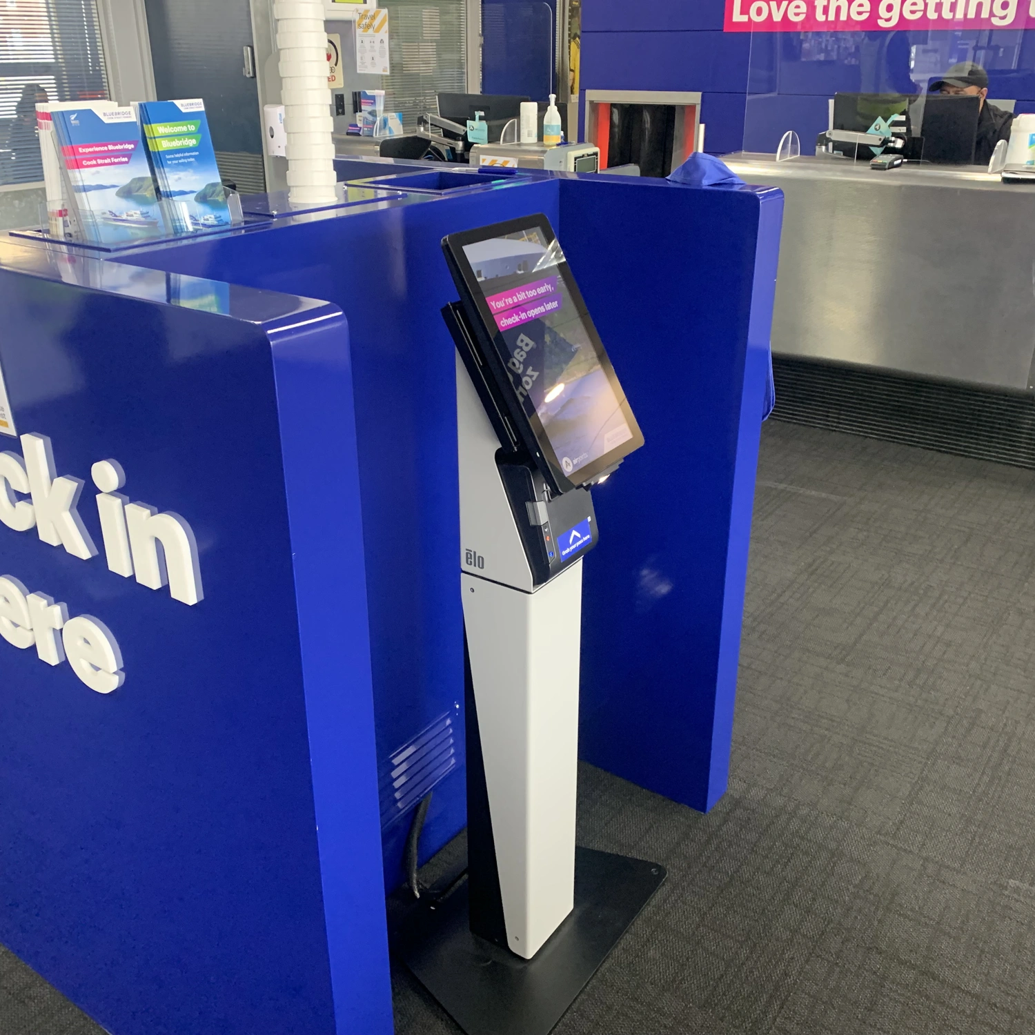 Ferry checkin in kiosk